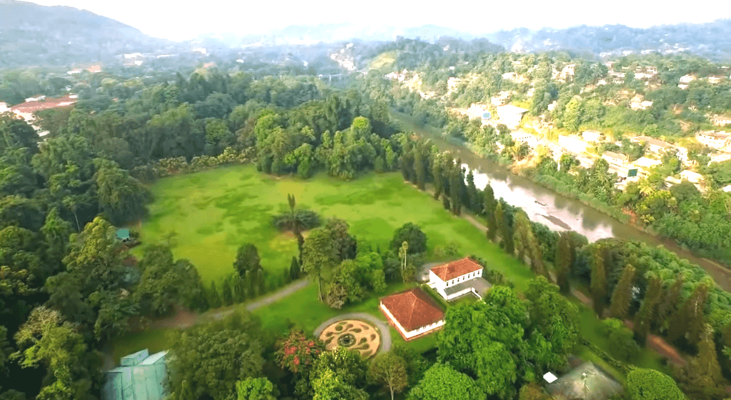 Vue aérienne du jardin botanique royal peradeniya